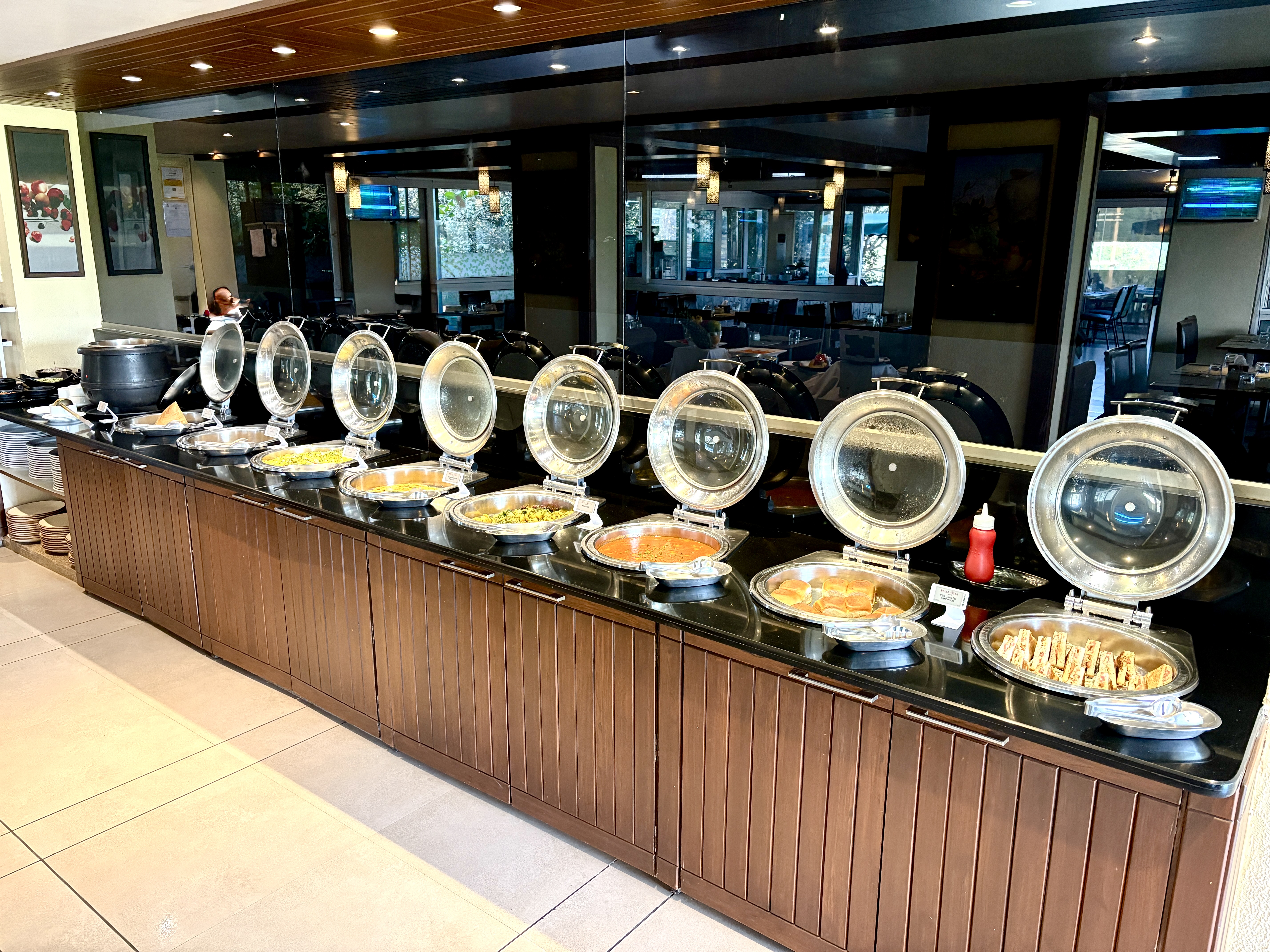 Breakfast buffet hot section